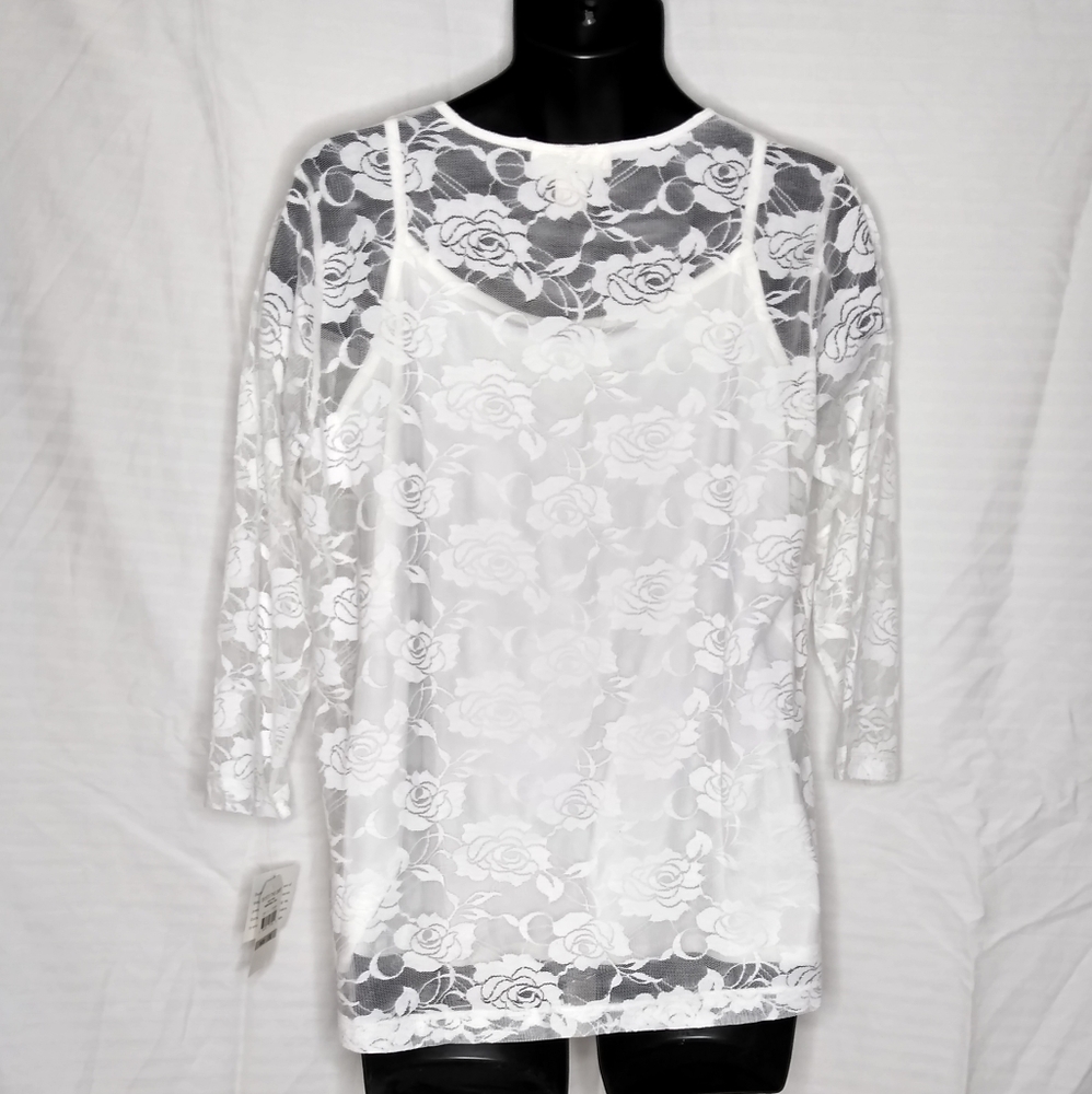SKYE'STHE LIMIT blouse WOMES 1X white embroidery  accent - Picture 4 of 11